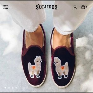 NWT Soludos velvet llama sneakers